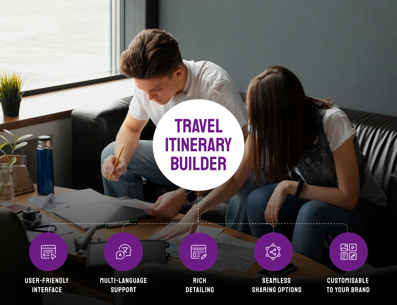 Planeia, gere e simplifica itinerários de viagem complexos com o Moonstride Itinerary Builder